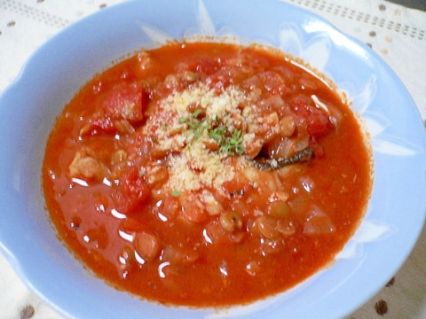 タラとレンズ豆のトマト煮